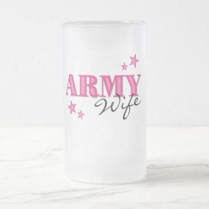 De Cerveja Vidro Jateado Caneca do fosco da esposa do exército do rosa