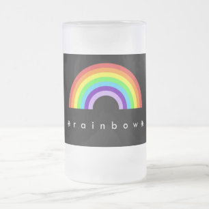 De Cerveja Vidro Jateado Caneca do fosco do arco-íris
