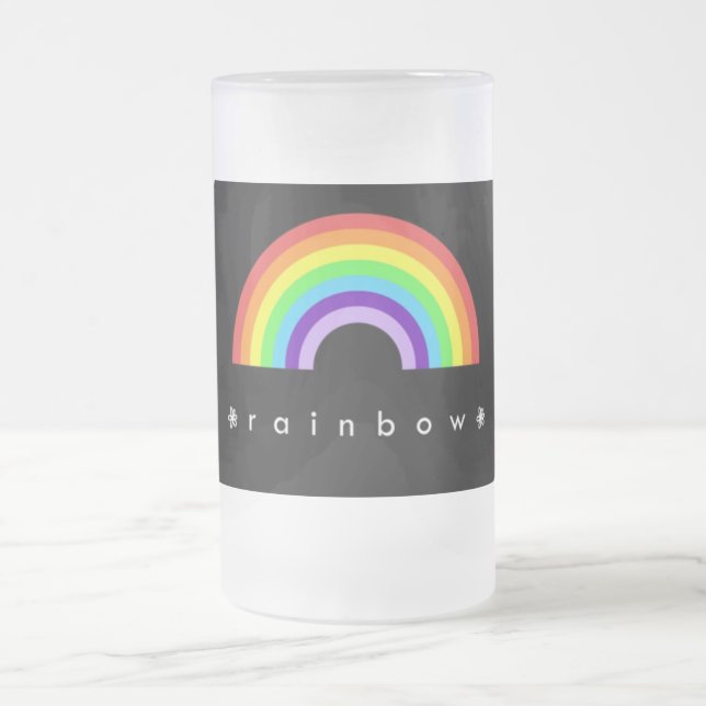 De Cerveja Vidro Jateado Caneca do fosco do arco-íris (Centro)