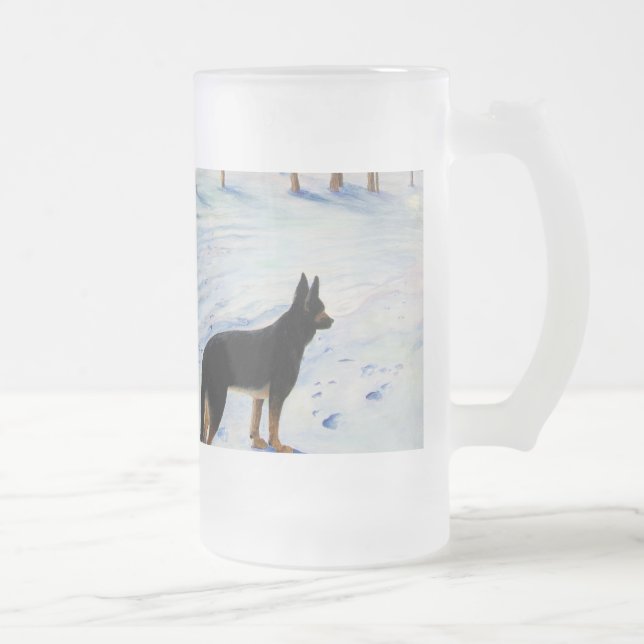 De Cerveja Vidro Jateado Caneca do german shepherd (Direita)