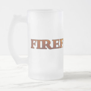 De Cerveja Vidro Jateado Caneca do sapador-bombeiro