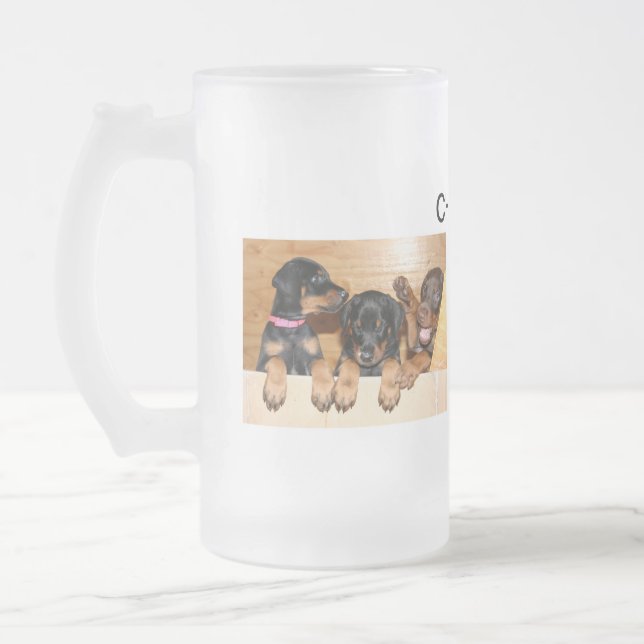 De Cerveja Vidro Jateado Caneca dos elogios do Doberman (Esquerda)