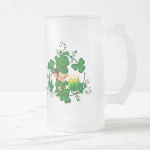 De Cerveja Vidro Jateado Caneca feliz do Leprechaun
