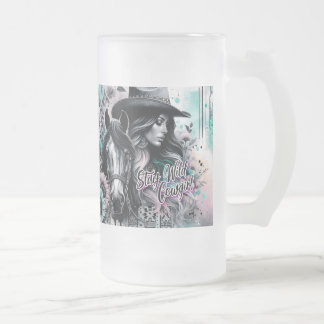 De Cerveja Vidro Jateado Caneca Fosca Stay Wild Cowgirl