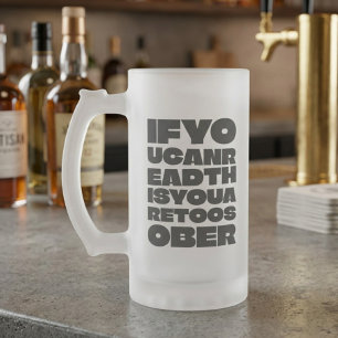 De Cerveja Vidro Jateado Caneca Geada Tipografia Negrito TooSober