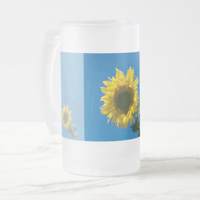 De Cerveja Vidro Jateado Caneca - Girassol (Frente Esquerda)