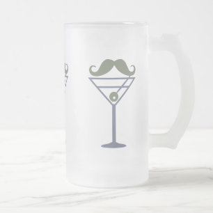 De Cerveja Vidro Jateado Caneca Martini Mustache - escolha estilo, cor