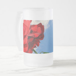 De Cerveja Vidro Jateado Caneca Rosa Don Juan com um céu azul