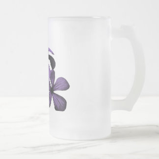De Cerveja Vidro Jateado Caneca roxa do fosco das flores
