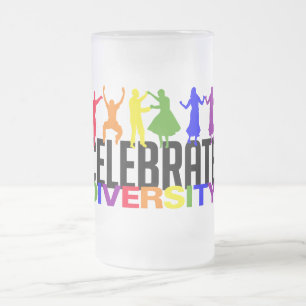 De Cerveja Vidro Jateado Celebrar caneca da diversidade