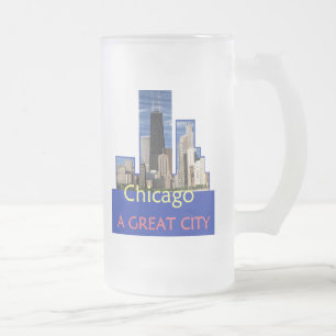 De Cerveja Vidro Jateado CHICAGO uma grande caneca da cidade