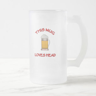 De Cerveja Vidro Jateado Esta caneca ama a cabeça