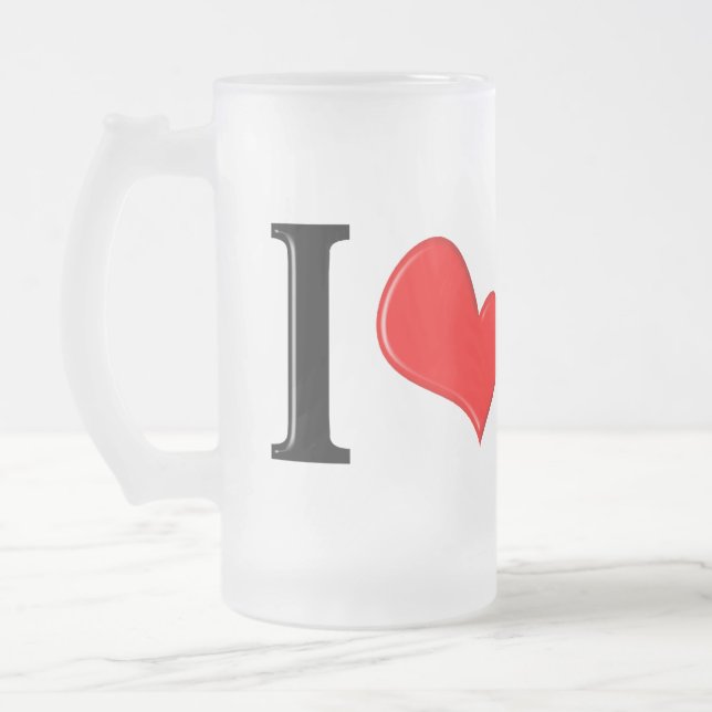De Cerveja Vidro Jateado Eu amo a caneca das sapatilhas (Esquerda)