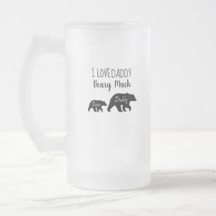 De Cerveja Vidro Jateado Eu amo o pai Beary muita caneca