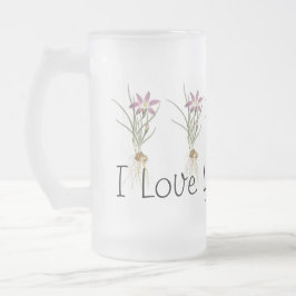 De Cerveja Vidro Jateado Eu te amo, MAMÃ! Caneca bonito da arte das flores