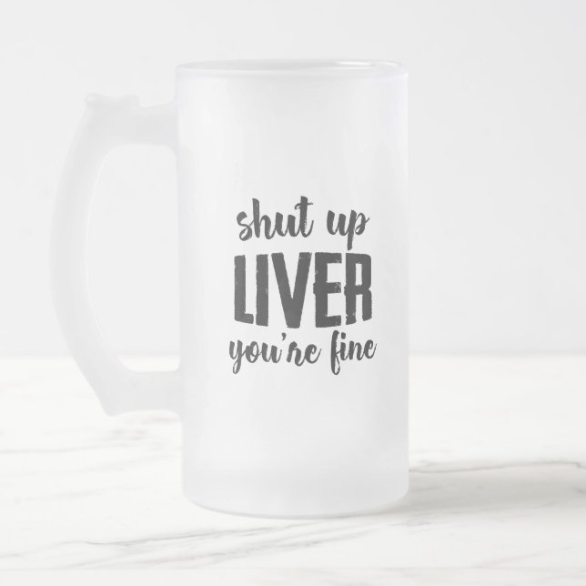 De Cerveja Vidro Jateado Fígado acima fechado você é caneca fina (Esquerda)