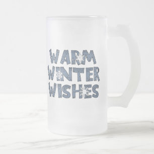 De Cerveja Vidro Jateado O inverno morno deseja a caneca do fosco