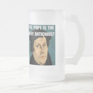 De Cerveja Vidro Jateado O papa é a caneca mesma do anticristo