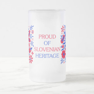 De Cerveja Vidro Jateado Orgulhoso da caneca eslovena da herança