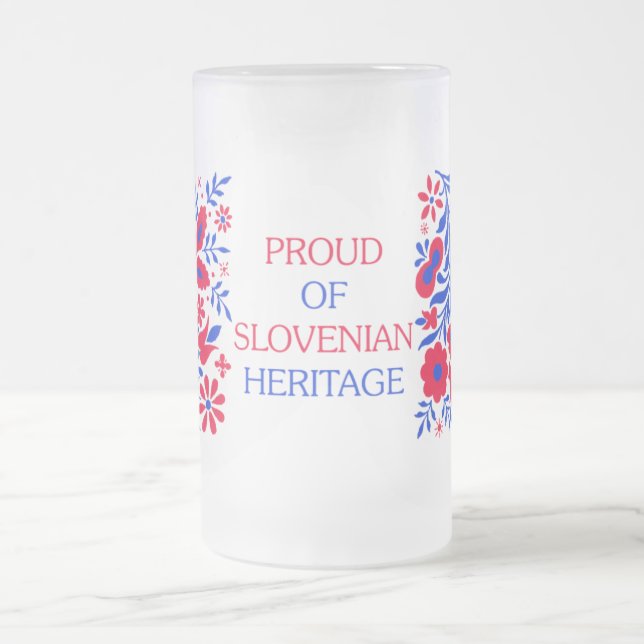 De Cerveja Vidro Jateado Orgulhoso da caneca eslovena da herança (Centro)