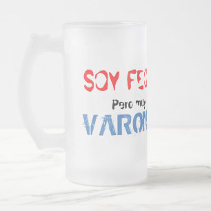 De Cerveja Vidro Jateado Soy feo pero muy varonil, caneca