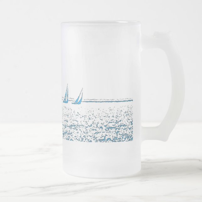 De Cerveja Vidro Jateado Veleiros que competem a caneca (Direita)