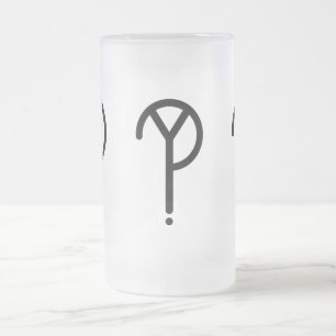 De Cerveja Vidro Jateado Y preto? Caneca do fosco do símbolo