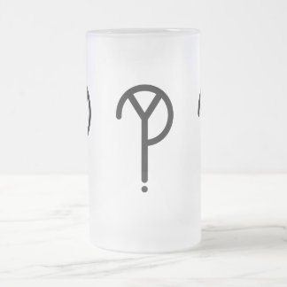 De Cerveja Vidro Jateado Y preto? Caneca do fosco do símbolo
