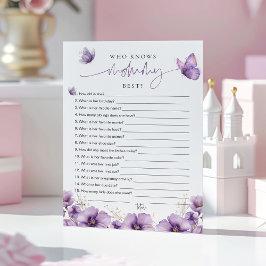 De Conselho Borboleta Roxa Quem conhece melhor a Mamãe? Cartão