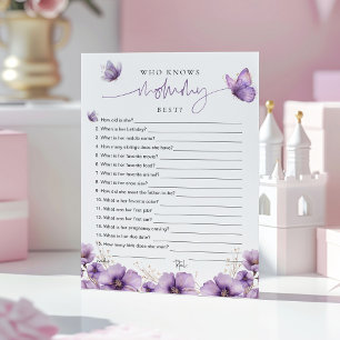 De Conselho Borboleta Roxa Quem conhece melhor a Mamãe? Cartão