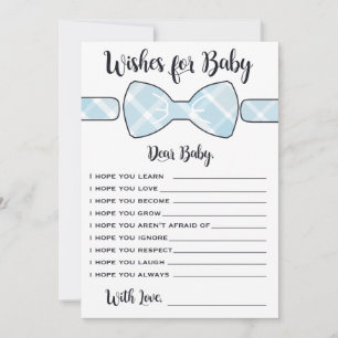 De Conselho Desejos Para Bebê Blue Boy Bowtie Cartão