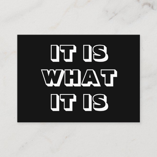 De Conselho É o que é, preto branco, cartão ousado moderno (Frente)