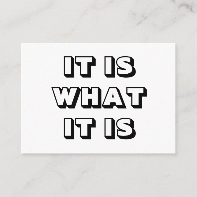 De Conselho É o que é, preto branco, cartão ousado moderno (Frente)