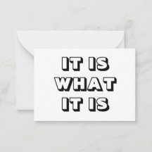 É o que é, preto branco, cartão ousado moderno