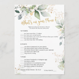 De Conselho Jogo da Greenery Bridal O que há no seu cartão tel