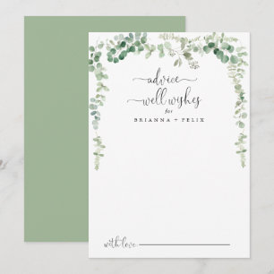 De Conselho O Casamento Eucalyptus Verde Bem Deseja Um Cartão 