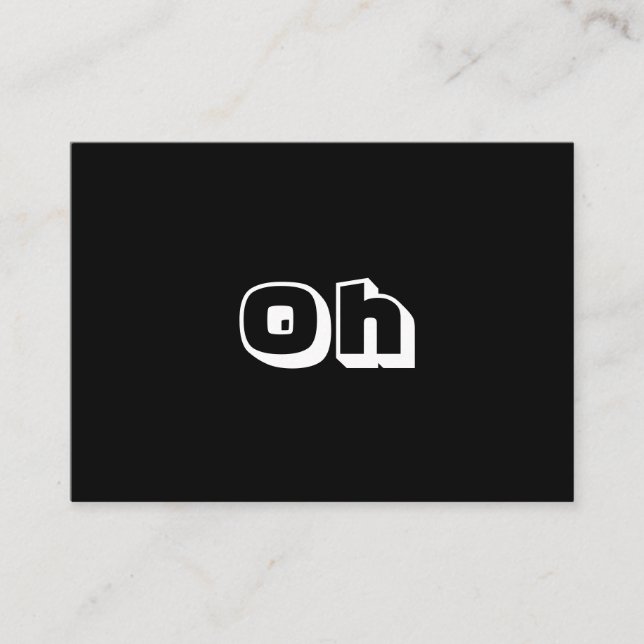 De Conselho Oh, branco preto, cartão moderno ousado (Frente)