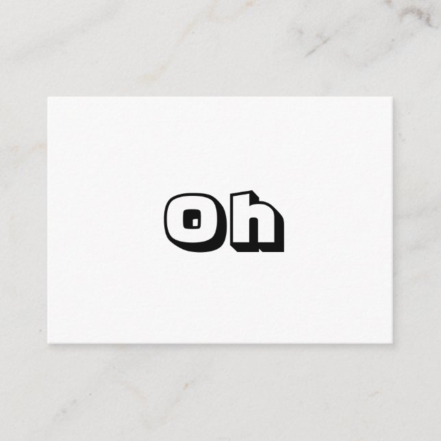 De Conselho Oh, branco preto, cartão moderno ousado (Frente)