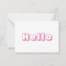 De Conselho Olá, cartão branco cor-de-rosa ousado e moderno