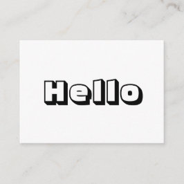 De Conselho Olá, cartão branco negro ousado e moderno