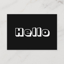 De Conselho Olá, cartão branco negro ousado e moderno