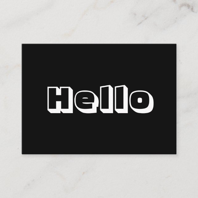 De Conselho Olá, cartão branco negro ousado e moderno (Frente)