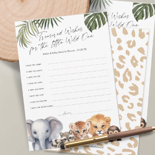 De Conselho Safari Wild One Themed Baby Boy quer cartão