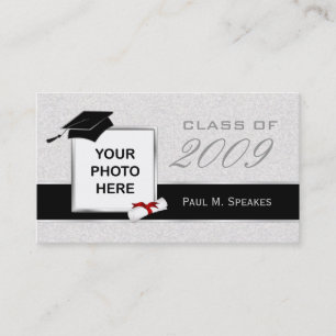 De Contato Cartão conhecido da foto da graduação - cinzas 