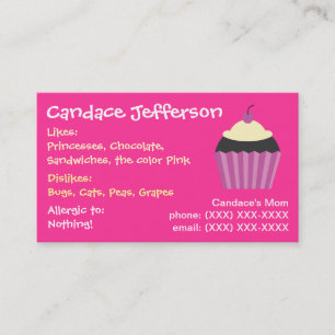 De Contato Cartão das mamães do cupcake da menina