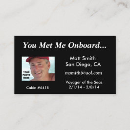 De Contato Cartão do cruzeiro