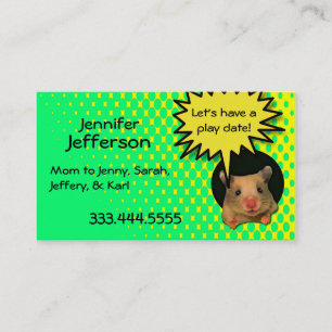 De Contato Cartão feito sob encomenda das mamães do hamster