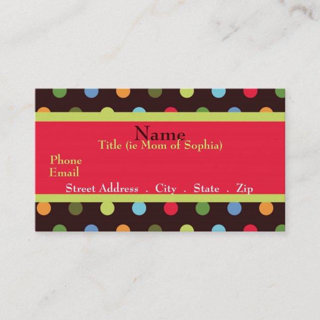 De Contato Cartão Funky das mamães da mamã (Frente)