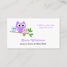 De Contato Cartão Pastel das mamães das corujas
