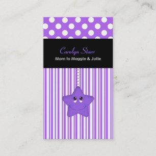 De Contato Cartão roxo e branco à moda das mamães da estre